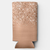 Glittery Peach Glam Script Name Selters Dosenkühler (Rückseite)