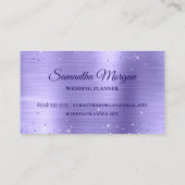 Glittery Periwinkle Foil Extravagant Monogram Visitenkarte (Rückseite)