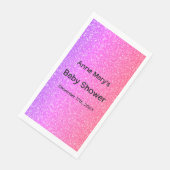 Glittery Pink Baby Shower Girls Niedlich Ombre Cus Serviette (Ecke)