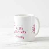 Glittery Pink Deer Frohe Weihnachtsnamen Tasse (VorderseiteRechts)
