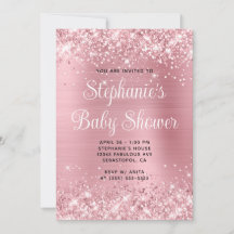 Glittery Pink Foil Online Registry Baby Dusche