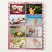 Glittery Pink Glam 14 Photo Collage Planer (Rückseite)