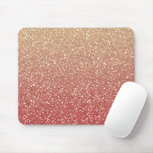 Glittery Pink Gold Melon Mousepad (Mit Mouse)