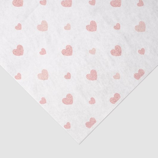 Glittery Pink Hearts Tissue Paper Seidenpapier (Ausschnitt)