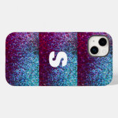Glittery Pink Lila Ombre Abstrakt Monogram Case-Mate iPhone Hülle (Rückseite (Horizontal))
