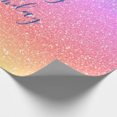 Glittery Pink Lila Ombre farbenfrohe Happy Birthda Geschenkpapier (Ecke)
