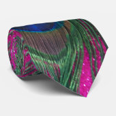 Glittery Pink Peacock Feather Krawatte (Gerollt)