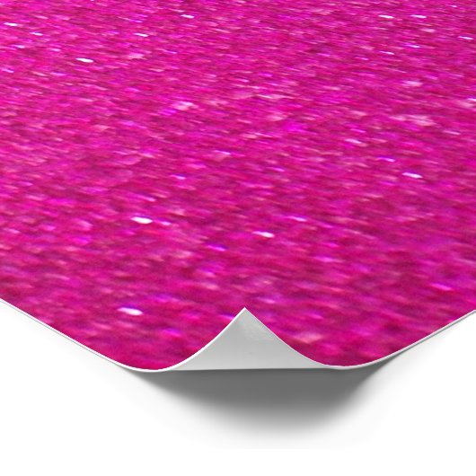 Glittery Pink Peacock Feather Poster (Ecke)