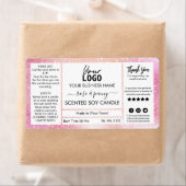 Glittery Pink Scented Soy Candle (Insitu)