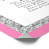 Glittery Pink Silver Alphabetic Seekarte Poster (Ecke)
