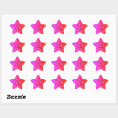 Glittery Pink Sparkle Individuelle Name 16. Geburt Stern-Aufkleber (Blatt)