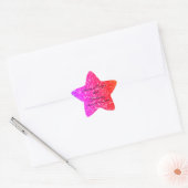 Glittery Pink Sparkle Individuelle Name 16. Geburt Stern-Aufkleber (Umschlag)