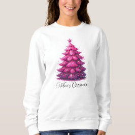 Glittery Pink Weihnachtsbaum Sweatshirt