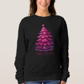Glittery Pink Weihnachtsbaum Sweatshirt (Vorderseite)