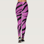 Glittery Pink Zebra Wildtier Muster Leggings (Rückseite)
