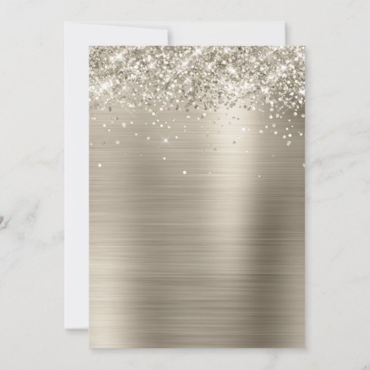 Glittery Platinum 30. Geburtstag Einladung (Rückseite)