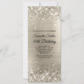 Glittery Platinum 50. Geburtstag Einladung (Vorderseite)