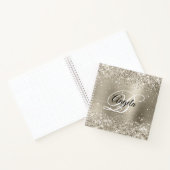 Glittery Platinum Brushed Foil Monogram Notizblock (Innenseite)