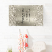 Glittery Platinum Foil 40. Geburtstag Vertikal Banner (Insitu)
