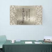 Glittery Platinum Foil 40. Geburtstag Vertikal Banner (Messeveranstaltung)