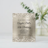 Glittery Platinum Foil Glam Einladung (Stehend Vorderseite)