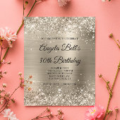 Glittery Platinum Foil Glam Einladung