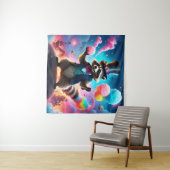 Glittery Raccoon und Dragon Carnival Wandteppich (Beispiel (Horizontal))