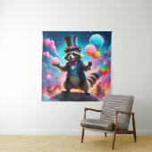 Glittery Raccoon und Dragon Carnival Wandteppich (Beispiel)