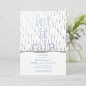 Glittery Rain Bridal Dusche Einladung (Stehend Vorderseite)