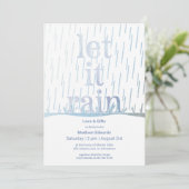 Glittery Rain Bridal Dusche Einladung (Stehend Vorderseite)