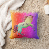 Glittery Rainbow Unicorn Kissen (Decke)