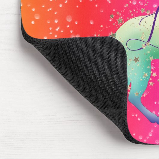 Glittery Rainbow Unicorn Personalisiert Mousepad (Ecke)