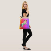 Glittery Rainbow Unicorn Personalisiert Tasche (Am Model)