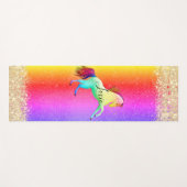 Glittery Rainbow Unicorn Personalisiert Yogamatte (Vorderseite (Horizontal))