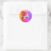 Glittery Rainbow Unicorn Runder Aufkleber (Tasche)