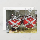 Glittery Red Bulbs Postkarte (Vorne/Hinten)