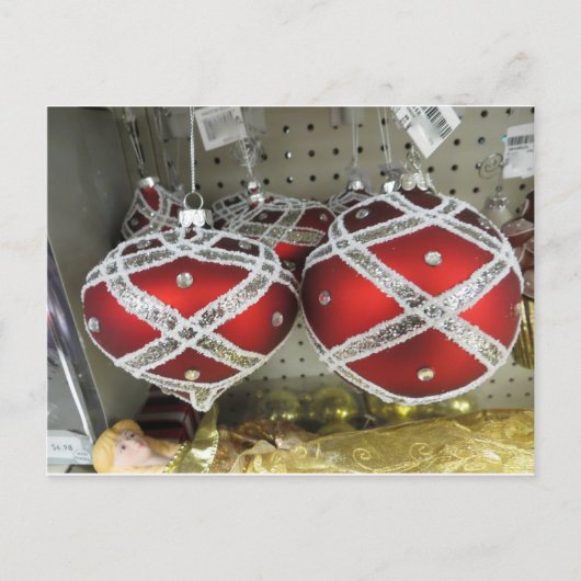 Glittery Red Bulbs Postkarte (Vorderseite)