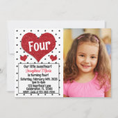 Glittery Red Heart Sweetheart jedes Alter Geburtst Einladung (Vorderseite)