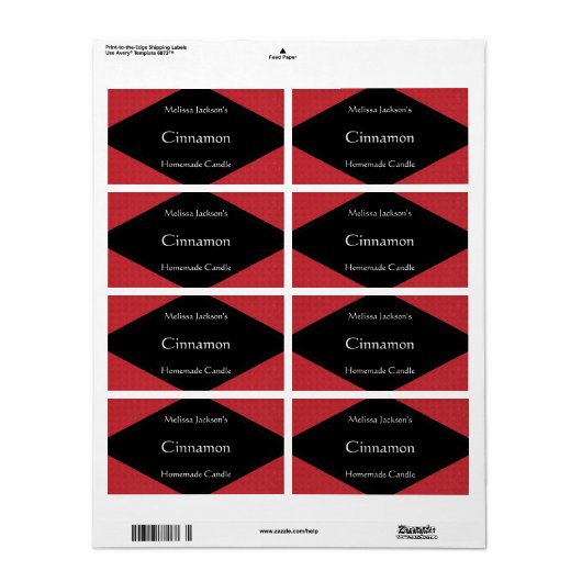 Glittery Red Soap oder Candle Label (Vorne)