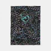 Glittery Regenbogen-musikalische Fleecedecke (Vorderseite)