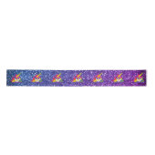 Glittery RegenbogenUnicorn kacken Emoji Band Satinband (Vorderseite)