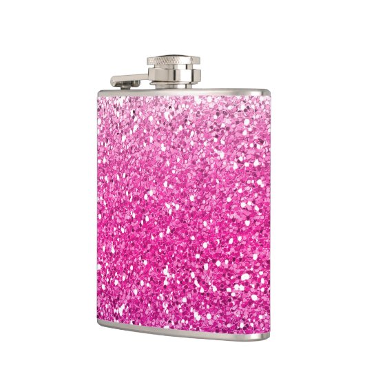 Glittery rosa Ombre Flachmann (Links)