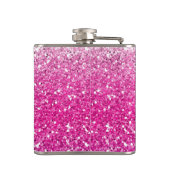 Glittery rosa Ombre Flachmann (Rückseite)