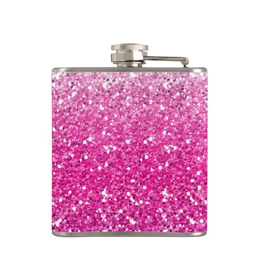 Glittery rosa Ombre Flachmann (Rückseite)