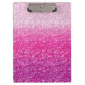 Glittery rosa Ombre Klemmbrett (Vorderseite)