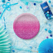 Glittery rosa Ombre Pappteller (Party)