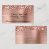 Glittery Rose Gold 1. Hochzeitstag Platzkarte (Vorne/Hinten)