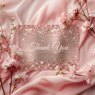 Glittery Rose Gold 40. Geburtstag Weiß Vielen Dank Postkarte