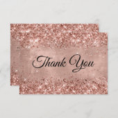 Glittery Rose Gold 50. Geburtstag Dankeskarte (Vorne/Hinten)