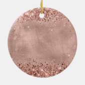 Glittery Rose Gold 50. Geburtstag Keramik Ornament (Hinten)